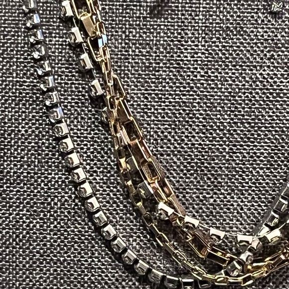 Mixed Metals Multiple Strand Necklace Set. - Picture 2 of 6
